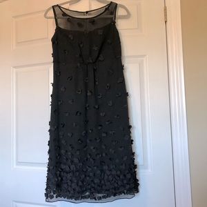 Barbie by David Dixon black floral silk dress, size 4